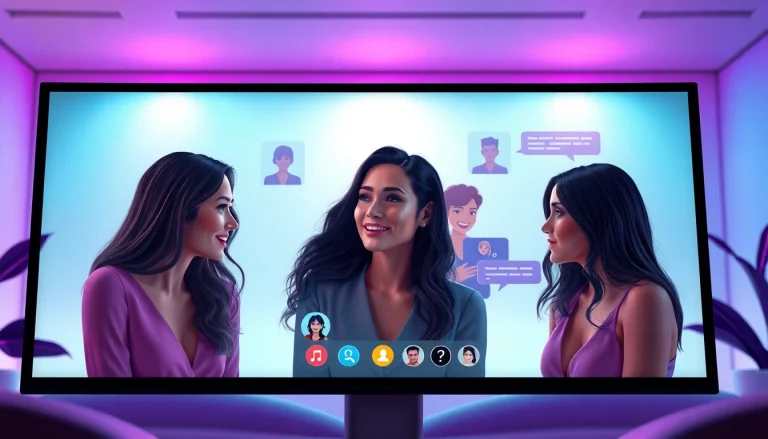 Engage with ai sexchat in a vibrant digital interaction showcasing diverse avatars.