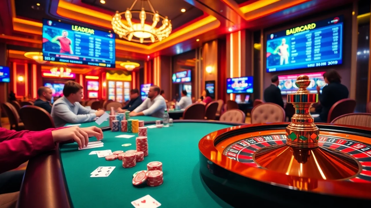 Players thrillingly wager at the u888 poker table, showcasing vibrant chips and cards.