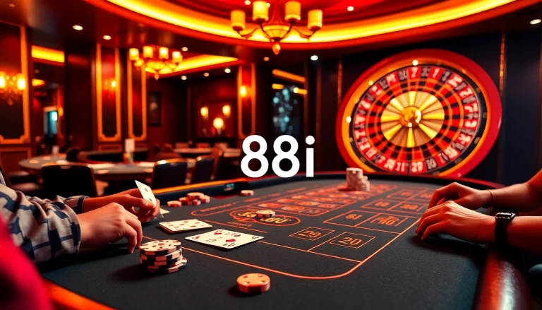 Experience the thrill of blackjack at 88i casino with vibrant gameplay and luxurious ambiance.