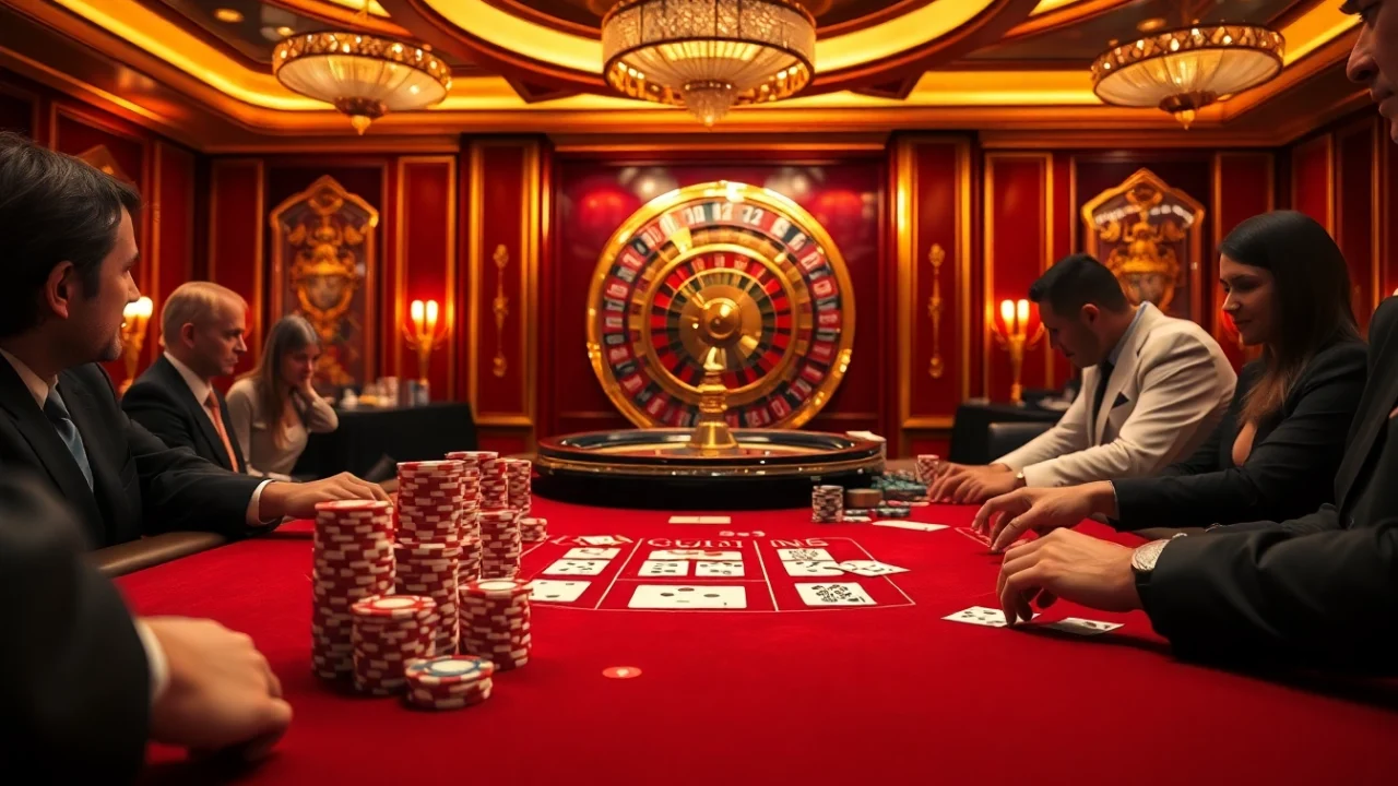 Enjoying a thrilling game at u888 casino, featuring glamorous tables and vibrant poker chips.