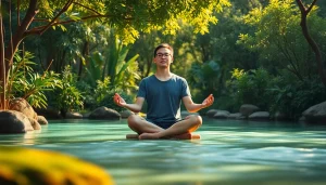 Implement effective mental health tips in a calming nature setting.